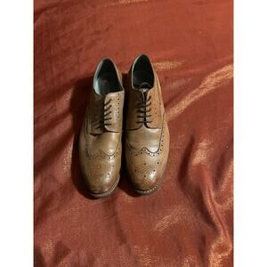 Herring Shoes Mens 9 Brown Wingtip Brogue Leather Oxford Goodyear Welted Dress